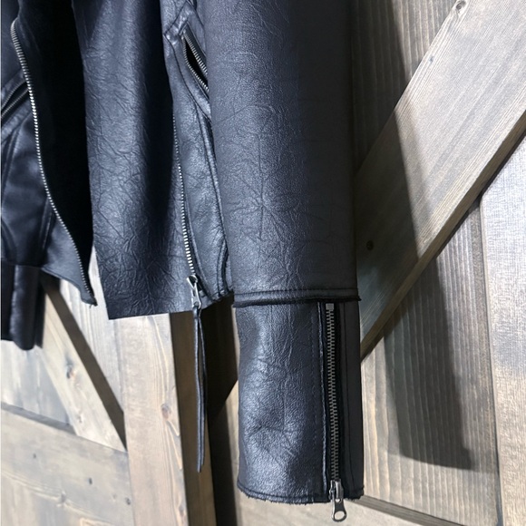 Vince Camuto Black Faux Leather Moto Jacket - Picture 4 of 9